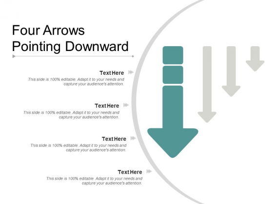 Four Arrows Pointing Downward Ppt PowerPoint Presentation Outline Slides