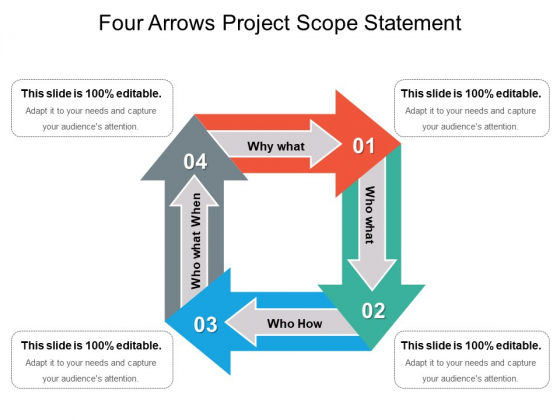 Four Arrows Project Scope Statement Ppt PowerPoint Presentation Ideas