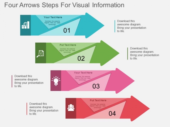 Four Arrows Steps For Visual Information Powerpoint Template Four Arrows Steps For Visual Information Powerpoint Template