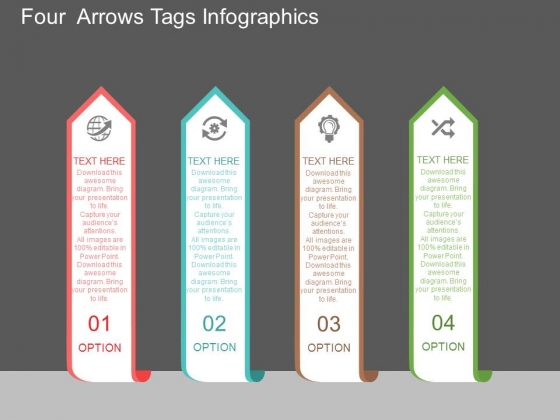 Four Arrows Tags Infographics Powerpoint Template Four Arrows Tags Infographics Powerpoint Template