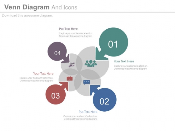 Four Arrows Venn Diagram With Icons Powerpoint Template Four Arrows Venn Diagram With Icons Powerpoint Template