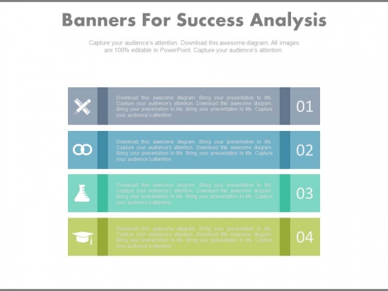 Four Banners With Icons For Management Steps Powerpoint Template Four Banners With Icons For Management Steps Powerpoint Template