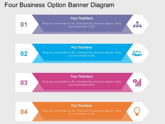 Four Business Option Banner Diagram Powerpoint Template Four Business Option Banner Diagram Powerpoint Template