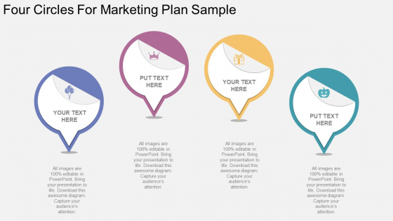 Four Circles For Marketing Plan Sample Powerpoint Template