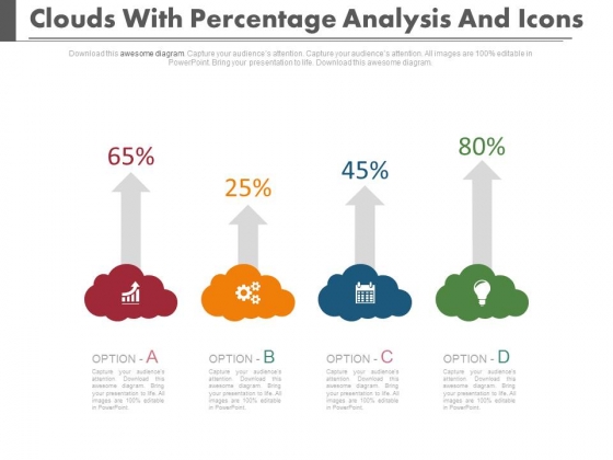 Four Clouds With Arrows And Icons Powerpoint Slides Four Clouds With Arrows And Icons Powerpoint Slides