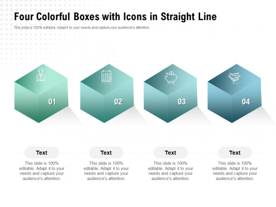 Four Colorful Boxes With Icons In Straight Line Ppt PowerPoint Presentation Pictures Background Designs PDF