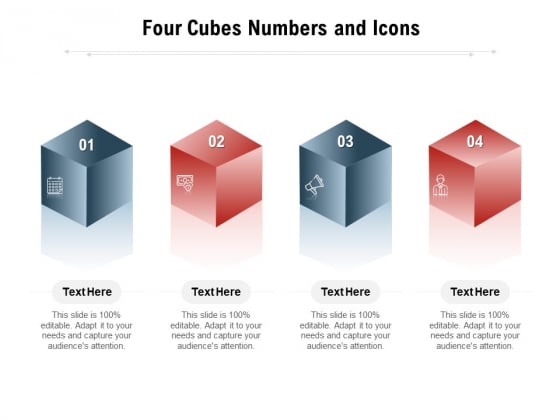 Four Cubes Numbers And Icons Ppt PowerPoint Presentation Styles Examples PDF