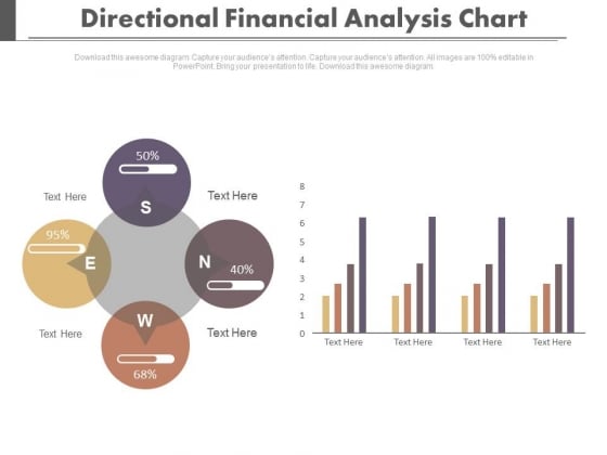 Four Directions Circular Analysis Chart Powerpoint Slides Four Directions Circular Analysis Chart Powerpoint Slides
