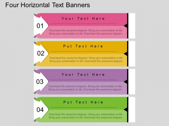 Four Horizontal Text Banners Powerpoint Template Four Horizontal Text Banners Powerpoint Template