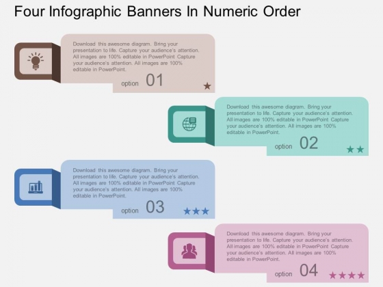 Four Infographic Banners In Numeric Order Powerpoint Template Four Infographic Banners In Numeric Order Powerpoint Template