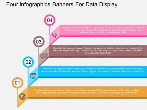 Four Infographics Banners For Data Display Powerpoint Template Four Infographics Banners For Data Display Powerpoint Template