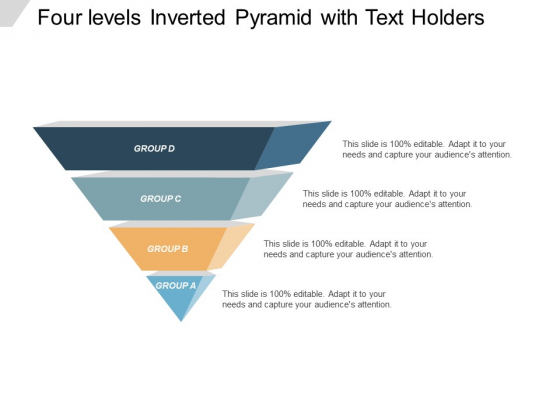 Four Levels Inverted Pyramid With Text Holders Ppt PowerPoint Presentation Inspiration Topics