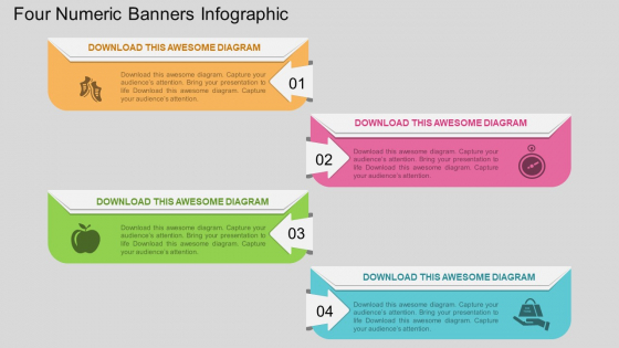 Four Numeric Banners Infographic PowerPoint Template