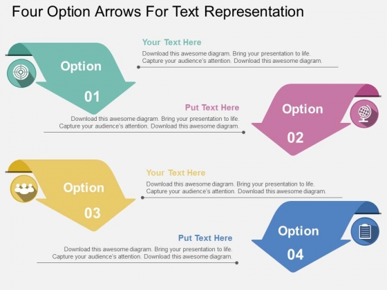Four Option Arrows For Text Representation Powerpoint Templates Four Option Arrows For Text Representation Powerpoint Templates