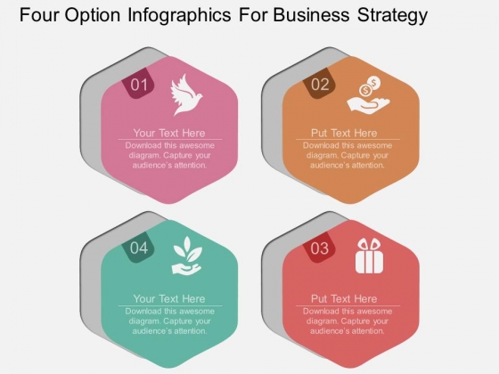 Four Option Infographics For Business Strategy Powerpoint Template Four Option Infographics For Business Strategy Powerpoint Template