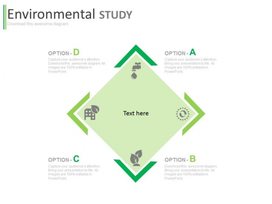 Four Options Chart For Environmental Study Powerpoint Template Four Options Chart For Environmental Study Powerpoint Template