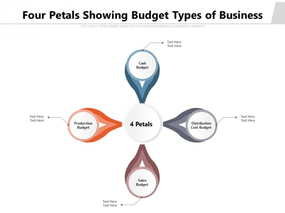 Four Petals Showing Budget Types Of Business Ppt PowerPoint Presentation Pictures PDF