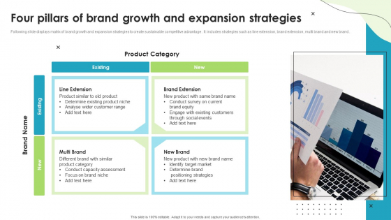 Four Pillars Of Brand Growth And Expansion Strategies Ppt Show Graphics Tutorials PDF