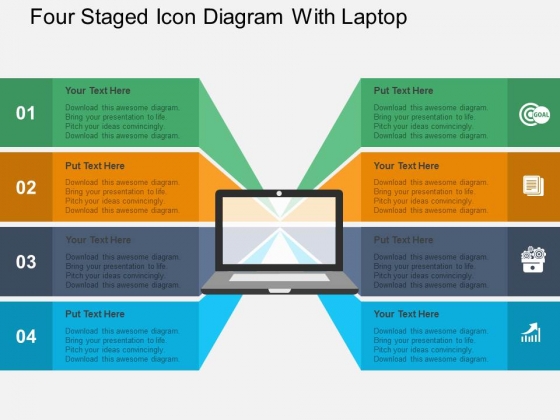 Four Staged Icon Diagram With Laptop Powerpoint Templates Four Staged Icon Diagram With Laptop Powerpoint Templates