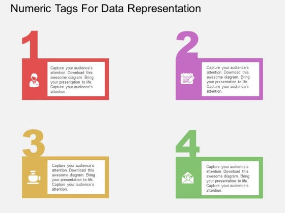 Four Staged Numeric Tags For Data Representation Powerpoint Template Four Staged Numeric Tags For Data Representation Powerpoint Template