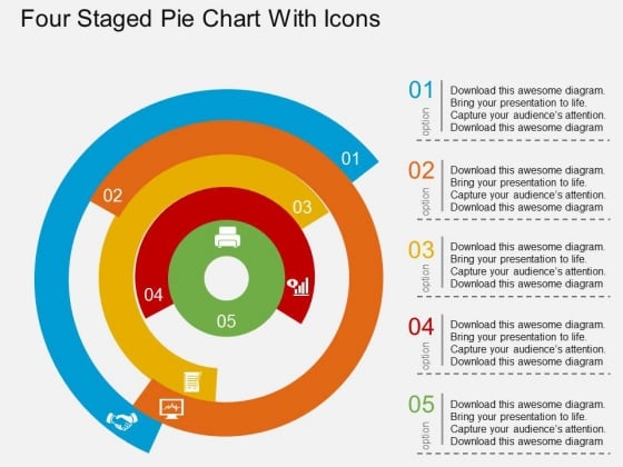 Four Staged Pie Chart With Icons Powerpoint Templates Four Staged Pie Chart With Icons Powerpoint Templates