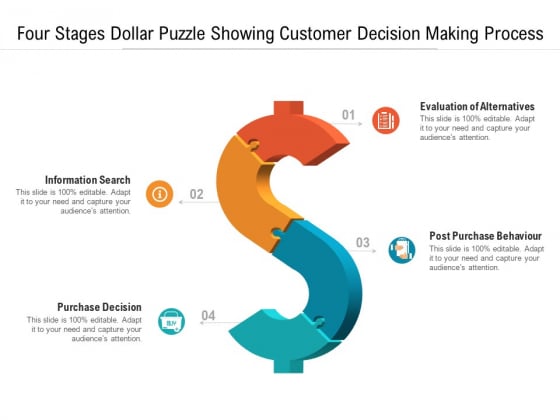 Four Stages Dollar Puzzle Showing Customer Decision Making Process Ppt Powerpoint Presentation Styles Professional Pdf Four Stages Dollar Puzzle Showing Customer Decision Making Process Ppt Powerpoint Presentation Styles Professional Pdf