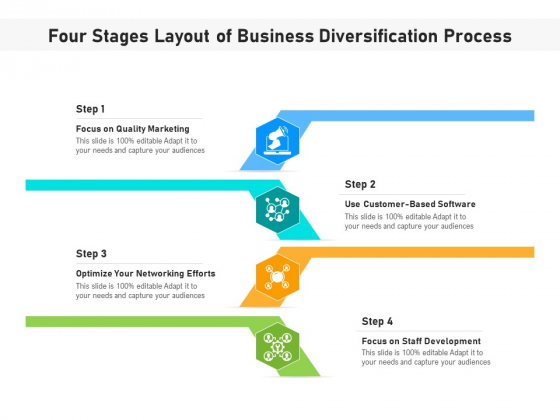 Four Stages Layout Of Business Diversification Process Ppt PowerPoint Presentation Gallery Portrait PDF Four Stages Layout Of Business Diversification Process Ppt PowerPoint Presentation Gallery Portrait PDF