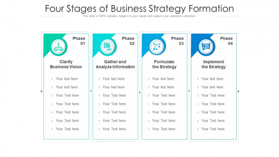 Four Stages Of Business Strategy Formation Ppt PowerPoint Presentation Gallery Background PDF Four Stages Of Business Strategy Formation Ppt PowerPoint Presentation Gallery Background PDF