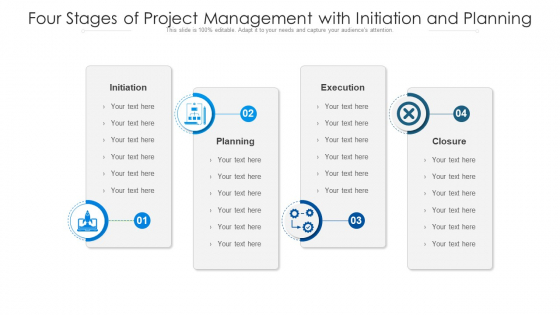 Four Stages Of Project Management With Initiation And Planning Ppt PowerPoint Presentation File Sample PDF Four Stages Of Project Management With Initiation And Planning Ppt PowerPoint Presentation File Sample PDF