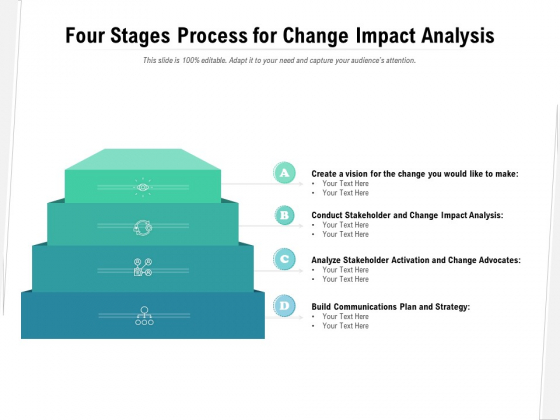 Four Stages Process For Change Impact Analysis Ppt PowerPoint Presentation Infographic Template Rules PDF