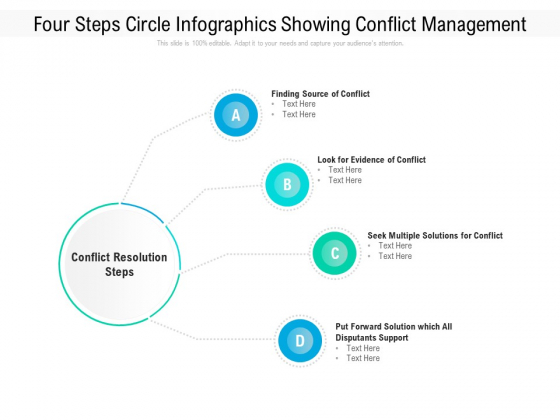 Four Steps Circle Infographics Showing Conflict Management Ppt PowerPoint Presentation Gallery Skills PDF Four Steps Circle Infographics Showing Conflict Management Ppt PowerPoint Presentation Gallery Skills PDF
