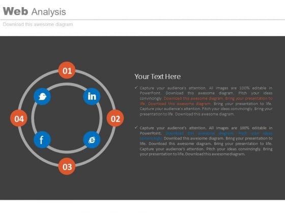 Four Steps Circle With Social Media Icons Powerpoint Slides Four Steps Circle With Social Media Icons Powerpoint Slides