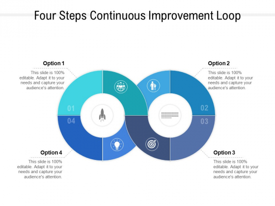 Four Steps Continuous Improvement Loop Ppt PowerPoint Presentation Layouts Background Image PDF