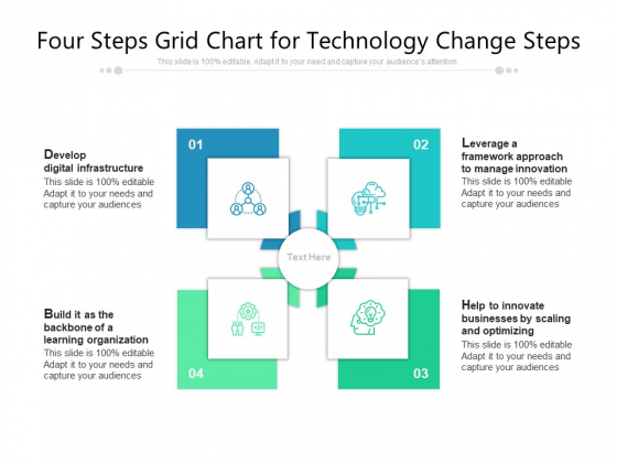 Four Steps Grid Chart For Technology Change Steps Ppt PowerPoint Presentation Gallery Layout PDF Four Steps Grid Chart For Technology Change Steps Ppt PowerPoint Presentation Gallery Layout PDF