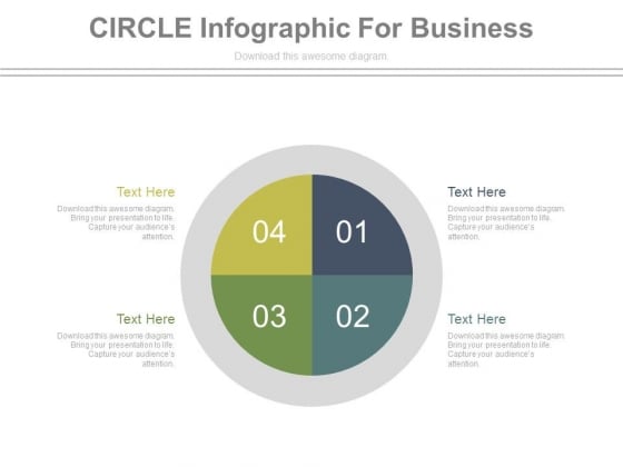 Four Steps In Circle Chart Powerpoint Template