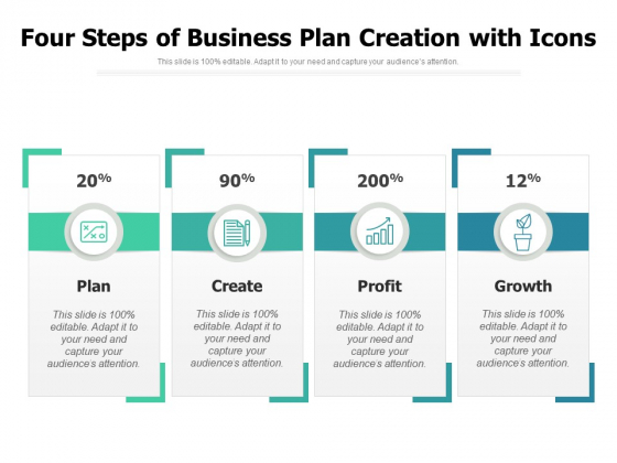 Four Steps Of Business Plan Creation With Icons Ppt PowerPoint Presentation Gallery Inspiration PDF Four Steps Of Business Plan Creation With Icons Ppt PowerPoint Presentation Gallery Inspiration PDF