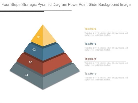 Four Steps Strategic Pyramid Diagram Powerpoint Slide Background Image Four Steps Strategic Pyramid Diagram Powerpoint Slide Background Image