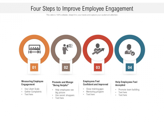 Four Steps To Improve Employee Engagement Ppt PowerPoint Presentation Gallery Portfolio PDF Four Steps To Improve Employee Engagement Ppt PowerPoint Presentation Gallery Portfolio PDF