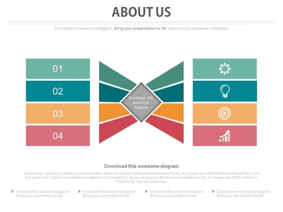 Four Tags About Us Slide With Icons Powerpoint Slides Four Tags About Us Slide With Icons Powerpoint Slides