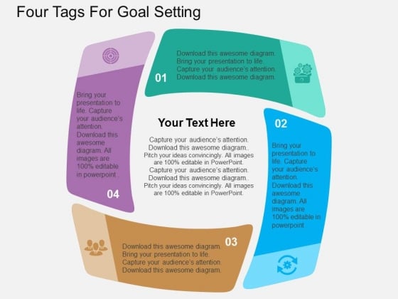 Four Tags For Goal Setting Powerpoint Templates Four Tags For Goal Setting Powerpoint Templates