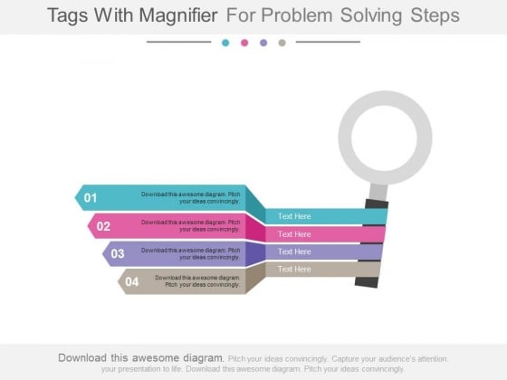 Four Tags With Magnifier For Solution Powerpoint Slides Four Tags With Magnifier For Solution Powerpoint Slides