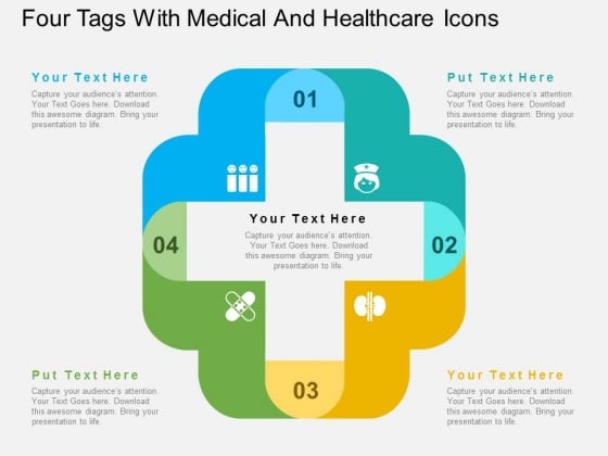 Four Tags With Medical And Healthcare Icons Powerpoint Templates Four Tags With Medical And Healthcare Icons Powerpoint Templates