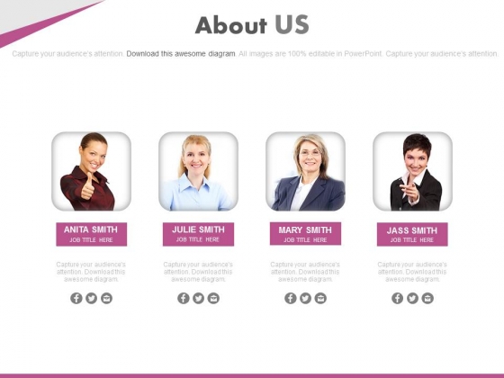 Four Team Members For About Us Powerpoint Slides Four Team Members For About Us Powerpoint Slides