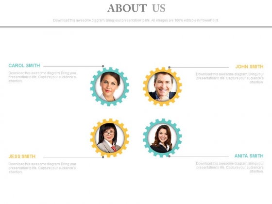 Four Team Pictures Gears Design Powerpoint Slides Four Team Pictures Gears Design Powerpoint Slides