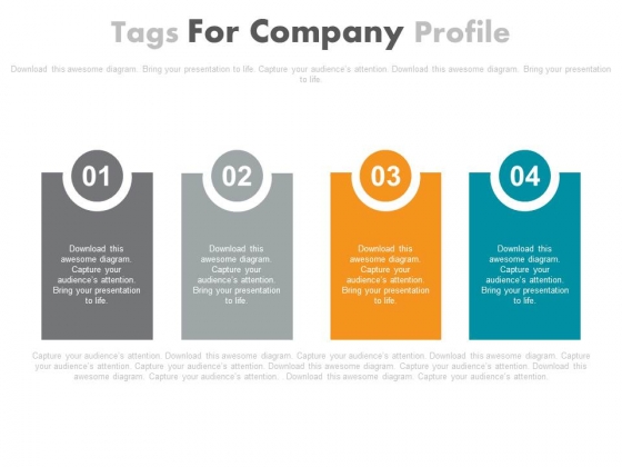 Four Text Tags In Linear Flow Powerpoint Slides Four Text Tags In Linear Flow Powerpoint Slides