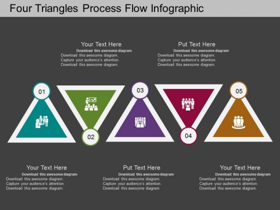 Four Triangles Process Flow Infographic Powerpoint Template