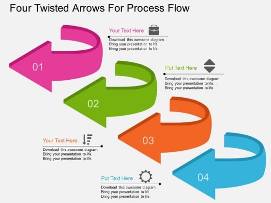 Four Twisted Arrows For Process Flow Powerpoint Template Four Twisted Arrows For Process Flow Powerpoint Template