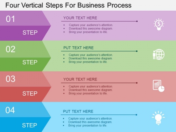 Four Vertical Steps For Business Process Powerpoint Template Four Vertical Steps For Business Process Powerpoint Template