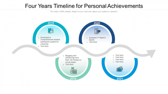Four Years Timeline For Personal Achievements Ppt PowerPoint Presentation File Picture PDF Four Years Timeline For Personal Achievements Ppt PowerPoint Presentation File Picture PDF