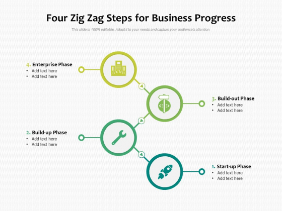 Four Zig Zag Steps For Business Progress Ppt PowerPoint Presentation Styles Influencers PDF